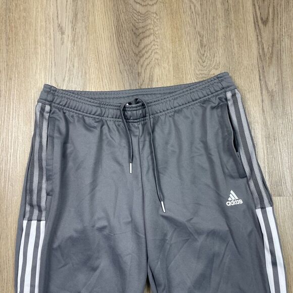 Adidas Pants Mens Large Gray Tiro AEROREADY Soccer Stripe Athletic Track - Picture 2 of 11